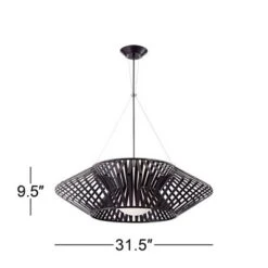 Possini Euro Design Planet Black Large Pendant Light 31 1/2" Wide Mid Century Modern White Glass For Dining Room House Foyer Kitchen Island Entryway -Home Furnishings Store GUEST 00af8dfe bea5 4967 a791 2ff4c5e8b080