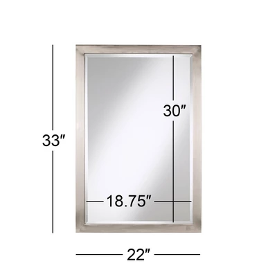 Possini Euro Design Metzeo Rectangular Vanity Wall Mirror Modern Beveled Glass Brushed Nickel Metal Frame 33" Wide For Bathroom Bedroom Home Entryway 9 Possini Euro Design Metzeo Rectangular Vanity Wall Mirror Modern Beveled Glass Brushed Nickel Metal Frame 33" Wide For Bathroom Bedroom Home Entryway - Image 7
