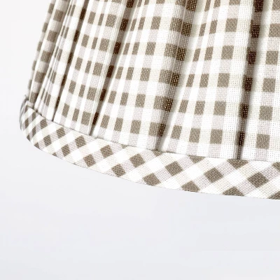 Ceramic Table Lamp With Gingham Print Pleated Shade White (Includes LED Light Bulb) - Threshold™ Designed With Studio McGee 5 Ceramic Table Lamp With Gingham Print Pleated Shade White (Includes LED Light Bulb) - Threshold™ Designed With Studio McGee - Image 3