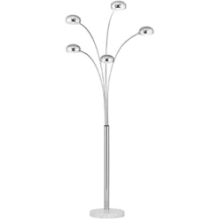 Possini Euro Design Infini Mid Century Modern Arc Floor Lamp 78" Tall Chrome 5 Light Swivel Dome Shades For Living Room Reading Bedroom Office House -Home Furnishings Store GUEST 0be2503d 0f91 4815 abf7 b53966c358b8