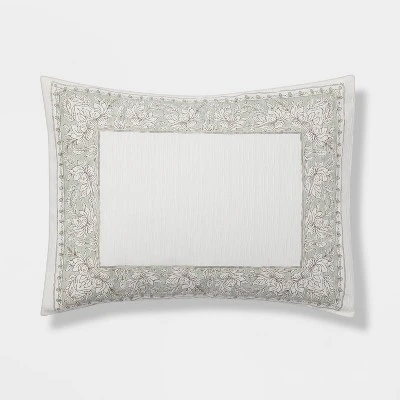 8pc Printed Floral With Border 8pc Comforter Set Green - Threshold™ 7 8pc Printed Floral With Border 8pc Comforter Set Green - Threshold™ - Image 5