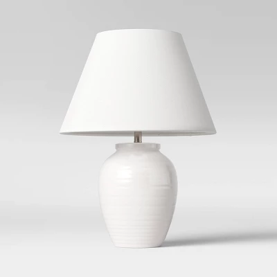 Turned Ceramic Table Lamp White - Threshold™ 7 Turned Ceramic Table Lamp White - Threshold™ - Image 5