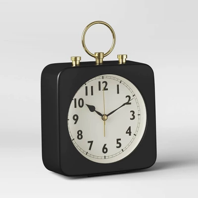 5" Square Alarm Clock Black - Threshold™ 4 5" Square Alarm Clock Black - Threshold™ - Image 2
