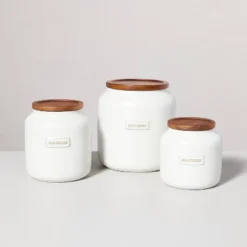 Dry Goods Stoneware Canister With Wood Lid Cream/Brown - Hearth & Hand™ With Magnolia -Home Furnishings Store GUEST 0f73bb38 e1bb 4274 ab8d dd47e5f044d2