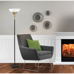 300W Noah Torchiere Black - Adesso -Home Furnishings Store GUEST 11109a17 2efd 438a af7a 47bbb6babb14