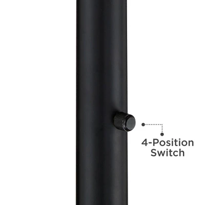 Possini Euro Design Modern Torchiere Floor Lamp Light Blaster LED 72.25" Tall Antique Brass And Matte Black Opal Glass For Living Room Bedroom 5 Possini Euro Design Modern Torchiere Floor Lamp Light Blaster LED 72.25" Tall Antique Brass And Matte Black Opal Glass For Living Room Bedroom - Image 3