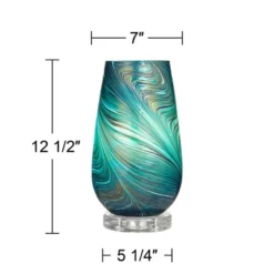 360 Lighting Carmen Modern Coastal Accent Table Lamps 12 1/2" High Set Of 2 Green Art Glass Shade For Bedroom Bedside Nightstand Office 15 360 Lighting Carmen Modern Coastal Accent Table Lamps 12 1/2" High Set Of 2 Green Art Glass Shade For Bedroom Bedside Nightstand Office -Home Furnishings Store GUEST 13e4b7c1 3d8c 4f7b 86d1 19608013670f