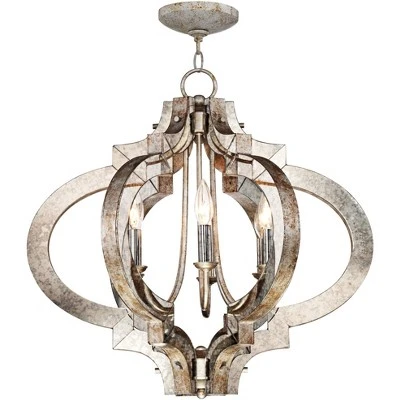 Possini Euro Design Ornament Aged Silver Gold Bronze Chandelier 23 1/4" Wide Industrial 6-Light Fixture For Dining Room Foyer Kitchen Island Entryway 10 Possini Euro Design Ornament Aged Silver Gold Bronze Chandelier 23 1/4" Wide Industrial 6-Light Fixture For Dining Room Foyer Kitchen Island Entryway - Image 8