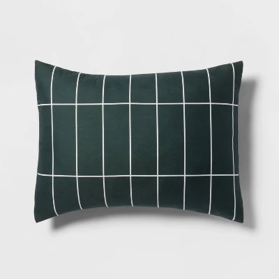 Grid Print Microfiber Reversible Comforter & Sheet Set Dark Green - Room Essentials™ 9 Grid Print Microfiber Reversible Comforter & Sheet Set Dark Green - Room Essentials™ - Image 7