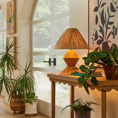 Faux Raffia Table Lamp Brown (Includes LED Light Bulb) - Opalhouse™ Designed With Jungalow™ 4 Faux Raffia Table Lamp Brown (Includes LED Light Bulb) - Opalhouse™ Designed With Jungalow™ - Image 2