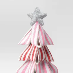 17" Glittered Striped Ribbon Christmas Tree Sculpture - Wondershop™ Pink/Red/White 7 17" Glittered Striped Ribbon Christmas Tree Sculpture - Wondershop™ Pink/Red/White -Home Furnishings Store GUEST 1f83c5f5 67ad 4d5a b225 0c2bd28750c2