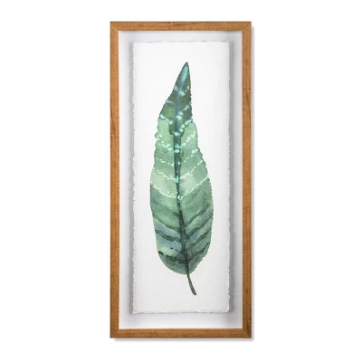 (Set Of 3) 28"x12" Framed Leaves Decorative Wall Art White - Threshold™ 5 (Set Of 3) 28"x12" Framed Leaves Decorative Wall Art White - Threshold™ - Image 3