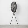 Diamond Tripod Floor Lamp Black With Rattan Shade (Includes LED Light Bulb) - Threshold™: Nautical Standing Illumination