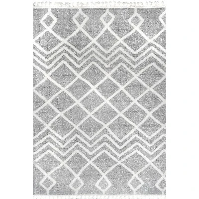 NuLOOM Wylde High Low Soft Shaggy Diamond Moroccan Tassel Area Rug 11 NuLOOM Wylde High Low Soft Shaggy Diamond Moroccan Tassel Area Rug - Image 9