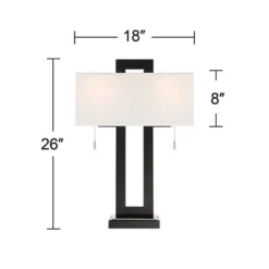 360 Lighting Neil Modern Rustic Table Lamp 26" High Black Metal With USB Charging Port White Rectangular Shade For Bedroom Living Room Bedside Desk 17 360 Lighting Neil Modern Rustic Table Lamp 26" High Black Metal With USB Charging Port White Rectangular Shade For Bedroom Living Room Bedside Desk -Home Furnishings Store GUEST 249b76df c4e3 4773 8e38 002a6115fa7e