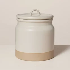 Dry Goods Stoneware Crock Canister Warm Gray/Clay - Hearth & Hand™ With Magnolia -Home Furnishings Store GUEST 276e425a 33ae 423c 93b3 aa935cdd40be