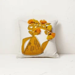 Floral Watering Pitcher Square Throw Pillow With Tassels - Opalhouse™ Designed With Jungalow™ -Home Furnishings Store GUEST 295bbf4a 7932 4570 9c93 22f266108cb5