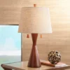 360 Lighting Omar Modern Table Lamp 28 3/4" Tall Warm Brown Wood Hourglass Oatmeal Fabric Drum Shade For Bedroom Living Room Bedside Nightstand Office -Home Furnishings Store GUEST 2a029704 26bd 4349 ae52 7aa1b0736fe5