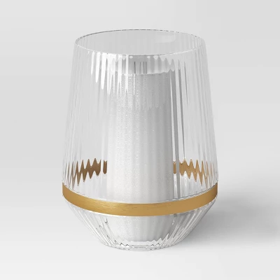 Large Luxe Glass Hurricane Holder - Threshold™ 4 Large Luxe Glass Hurricane Holder - Threshold™ - Image 2