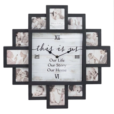 Farmhouse Shabby Chic 'This Is Us' Picture Frame Collage Wall Clock Black - American Art Decor 6 Farmhouse Shabby Chic 'This Is Us' Picture Frame Collage Wall Clock Black - American Art Decor - Image 4