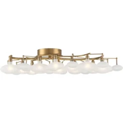 Possini Euro Design Lilypad Modern Ceiling Light Semi Flush Mount Fixture 30 1/4" Wide Warm Brass 12-Light Frosted Glass Shade For Bedroom Living Room 12 Possini Euro Design Lilypad Modern Ceiling Light Semi Flush Mount Fixture 30 1/4" Wide Warm Brass 12-Light Frosted Glass Shade For Bedroom Living Room -Home Furnishings Store GUEST 33788483 ffe4 4301 86eb dd4cbc3b2b2c