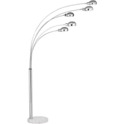 Possini Euro Design Infini Mid Century Modern Arc Floor Lamp 78" Tall Chrome 5 Light Swivel Dome Shades For Living Room Reading Bedroom Office House -Home Furnishings Store GUEST 33d7e1f3 ae7a 4f7e a423 3ed8e1218a84