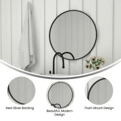 Emma And Oliver Wall Mounted Mirror With Iron Frame, Silver Backing And Shatterproof Glass For Entryways, Bathrooms And More 16 Emma And Oliver Wall Mounted Mirror With Iron Frame, Silver Backing And Shatterproof Glass For Entryways, Bathrooms And More -Home Furnishings Store GUEST 35ced0ee d6d0 484b 943a 066bc997508e