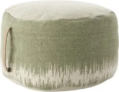 Mina Victory Life Styles Stonewash 20" X 20" X 12" Indoor Drum Pouf With Handle -Home Furnishings Store GUEST 383175f6 0f8e 419a be5f 42e9bebf09c3