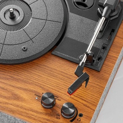 3-Speed Record Player Brown/Gray - Hearth & Hand™ With Magnolia 5 3-Speed Record Player Brown/Gray - Hearth & Hand™ With Magnolia - Image 3