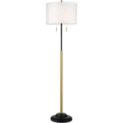 Possini Euro Design Roxie Modern Floor Lamp With Riser 65 1/2" Tall Brass Black Metal Sheer Linen Double Drum Shade For Living Room Bedroom Office 14 Possini Euro Design Roxie Modern Floor Lamp With Riser 65 1/2" Tall Brass Black Metal Sheer Linen Double Drum Shade For Living Room Bedroom Office -Home Furnishings Store GUEST 3a086c6e 1973 4084 b26b e9fc7acd17aa