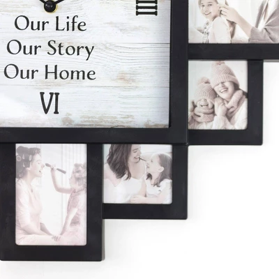 Farmhouse Shabby Chic 'This Is Us' Picture Frame Collage Wall Clock Black - American Art Decor 5 Farmhouse Shabby Chic 'This Is Us' Picture Frame Collage Wall Clock Black - American Art Decor - Image 3