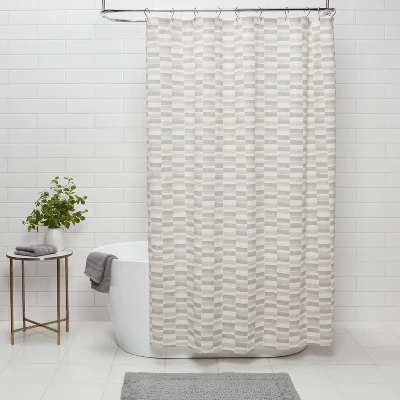 Colorblock Shower Curtain Gray - Threshold™ 3 Colorblock Shower Curtain Gray - Threshold™