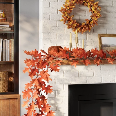 Artificial Oak Leaf Garland - Threshold™ 3 Artificial Oak Leaf Garland - Threshold™