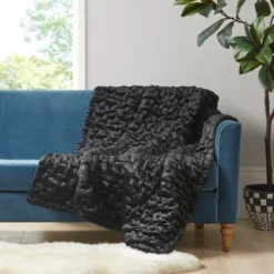 50"x60" Ruched Faux Fur Throw Blanket - Madison Park 33 50"x60" Ruched Faux Fur Throw Blanket - Madison Park -Home Furnishings Store GUEST 4057b3fb d299 42c0 915e 60829b4a932b
