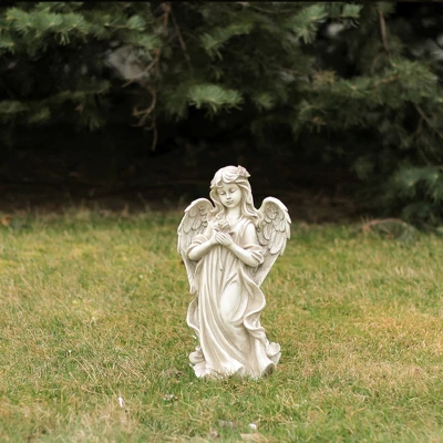 Northlight 17" Peaceful Angel Holding A Rose Outdoor Garden Statue 3 Northlight 17" Peaceful Angel Holding A Rose Outdoor Garden Statue