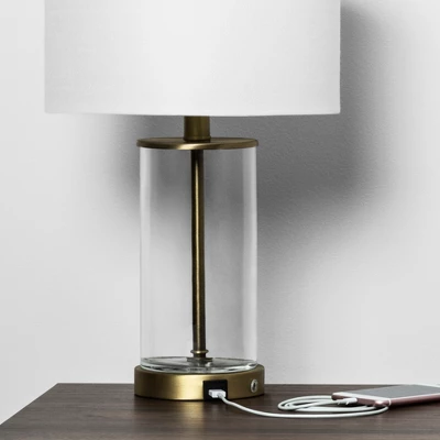 Fillable Accent With USB Table Lamp Brass - Threshold 5 Fillable Accent With USB Table Lamp Brass - Threshold - Image 3