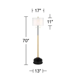 Possini Euro Design Roxie Modern Floor Lamp With Riser 65 1/2" Tall Brass Black Metal Sheer Linen Double Drum Shade For Living Room Bedroom Office 15 Possini Euro Design Roxie Modern Floor Lamp With Riser 65 1/2" Tall Brass Black Metal Sheer Linen Double Drum Shade For Living Room Bedroom Office -Home Furnishings Store GUEST 42578b79 4448 4bbc a6ef e922883a43ee