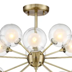 Possini Euro Design Modern Ceiling Light Semi Flush Mount Fixture Sputnik Brass 30 1/2" Wide 15-Light Double Glass Ball Hallway 10 Possini Euro Design Modern Ceiling Light Semi Flush Mount Fixture Sputnik Brass 30 1/2" Wide 15-Light Double Glass Ball Hallway -Home Furnishings Store GUEST 431beddf 6c5b 4cd2 85aa 5ca719f915b6
