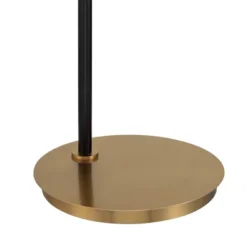 Possini Euro Design Sausalito Mid Century Modern Downbridge Floor Lamp 67" Tall Warm Gold Black Metal Linen Cylinder Shade For Living Room Reading -Home Furnishings Store GUEST 4436b0bc bc72 4a0e 9d5f cb43d840c5dc