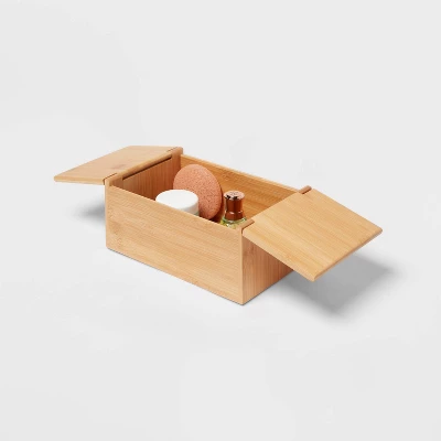 6" X 9" X 4" Rectangular Hinge Lid Bamboo Countertop Organizer - Brightroom™ 5 6" X 9" X 4" Rectangular Hinge Lid Bamboo Countertop Organizer - Brightroom™ - Image 3