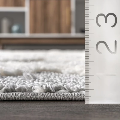 NuLOOM Wylde High Low Soft Shaggy Diamond Moroccan Tassel Area Rug 4 NuLOOM Wylde High Low Soft Shaggy Diamond Moroccan Tassel Area Rug - Image 2