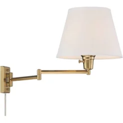 360 Lighting Clement Modern Swing Arm Wall Lamps Set Of 2 Warm Gold Plug-in Light Fixture White Linen Shade For Bedroom Bedside Living Room Reading 14 360 Lighting Clement Modern Swing Arm Wall Lamps Set Of 2 Warm Gold Plug-in Light Fixture White Linen Shade For Bedroom Bedside Living Room Reading -Home Furnishings Store GUEST 453467b1 4104 4b9b 9c1e 137e7a067b93
