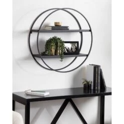 24" Diameter Sequoia Wood And Metal Round Wall Shelf - Kate & Laurel All Things Decor 16 24" Diameter Sequoia Wood And Metal Round Wall Shelf - Kate & Laurel All Things Decor -Home Furnishings Store GUEST 45b6cefb c872 460e bff4 95feb96d08c2