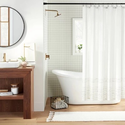 24" X 60" Solid Tassels Bath Rug Sour Cream - Hearth & Hand™ With Magnolia 3 24" X 60" Solid Tassels Bath Rug Sour Cream - Hearth & Hand™ With Magnolia