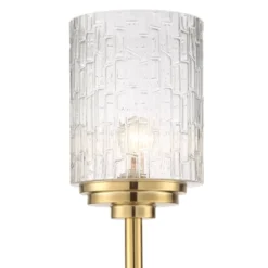 Possini Euro Design Kinsey Modern Torchiere Floor Lamp 72 1/2" Tall Brass Gold Metal Stone Pattern Crystal Glass Shade For Living Room Office House -Home Furnishings Store GUEST 4d5988df e1c5 4393 822e a13d3127251a