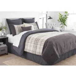 8pc Plaid With Corduroy Comforter Bedding Set Gray/Taupe - Threshold™ -Home Furnishings Store GUEST 4f8d88dd 871d 441f b923 14a927b0ba5f