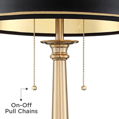 Barnes And Ivy Georgetown Traditional Desk Lamp 28 1/2" Tall Warm Brass With USB Charging Port Black Shade For Bedroom Living Room Bedside Office Kids 5 Barnes And Ivy Georgetown Traditional Desk Lamp 28 1/2" Tall Warm Brass With USB Charging Port Black Shade For Bedroom Living Room Bedside Office Kids - Image 3