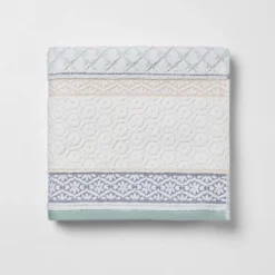 Pattern Filled Stripe Towel Blue - Threshold -Home Furnishings Store GUEST 50f19a60 e619 4f20 adcc 10d255eeb751