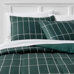 Grid Print Microfiber Reversible Comforter & Sheet Set Dark Green - Room Essentials™ 17 Grid Print Microfiber Reversible Comforter & Sheet Set Dark Green - Room Essentials™ -Home Furnishings Store GUEST 52658d90 442c 4f77 95f8 b9cc7e5b7e67