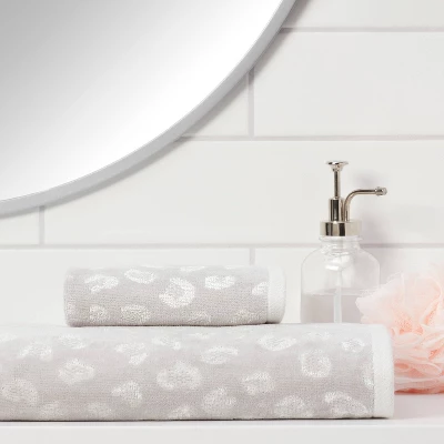 Leopard Reversible Towel Gray - Threshold™ 3 Leopard Reversible Towel Gray - Threshold™